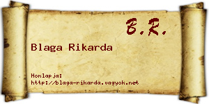 Blaga Rikarda névjegykártya